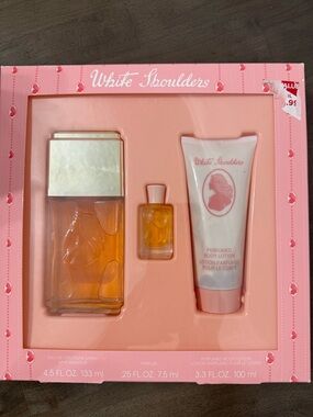 WHITE SHOULDERS Perfume Gift Set 4.5 Fl Oz EAU DE COLOGNE SPRAY, PARFUM &LOTION